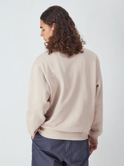 John Lewis ANYDAY Cotton Crew Neck Sweatshirt - view 2, Stone