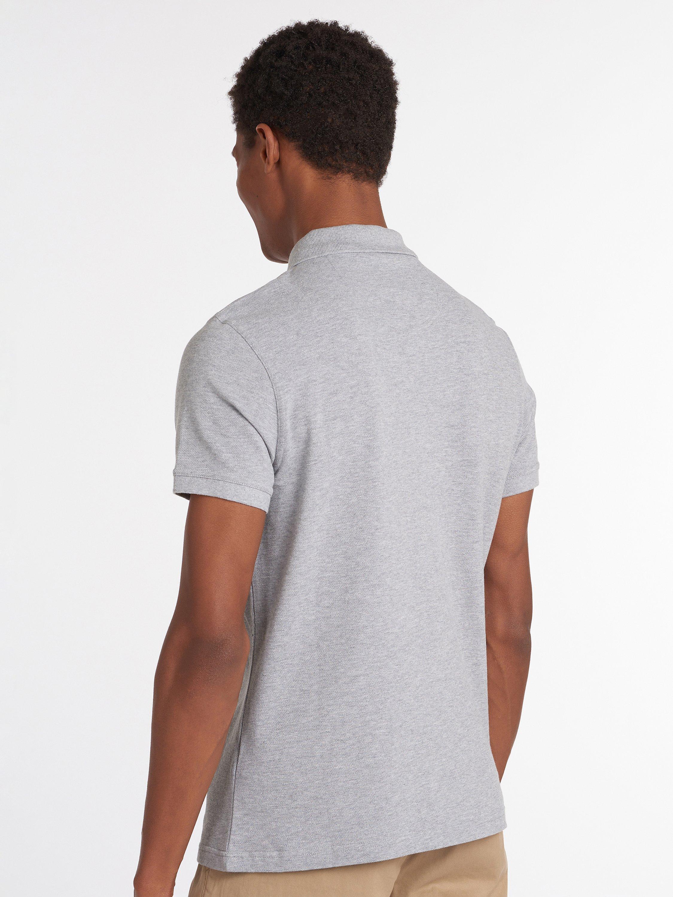 Barbour Short Sleeve Sports Polo Shirt, Grey Marl, S