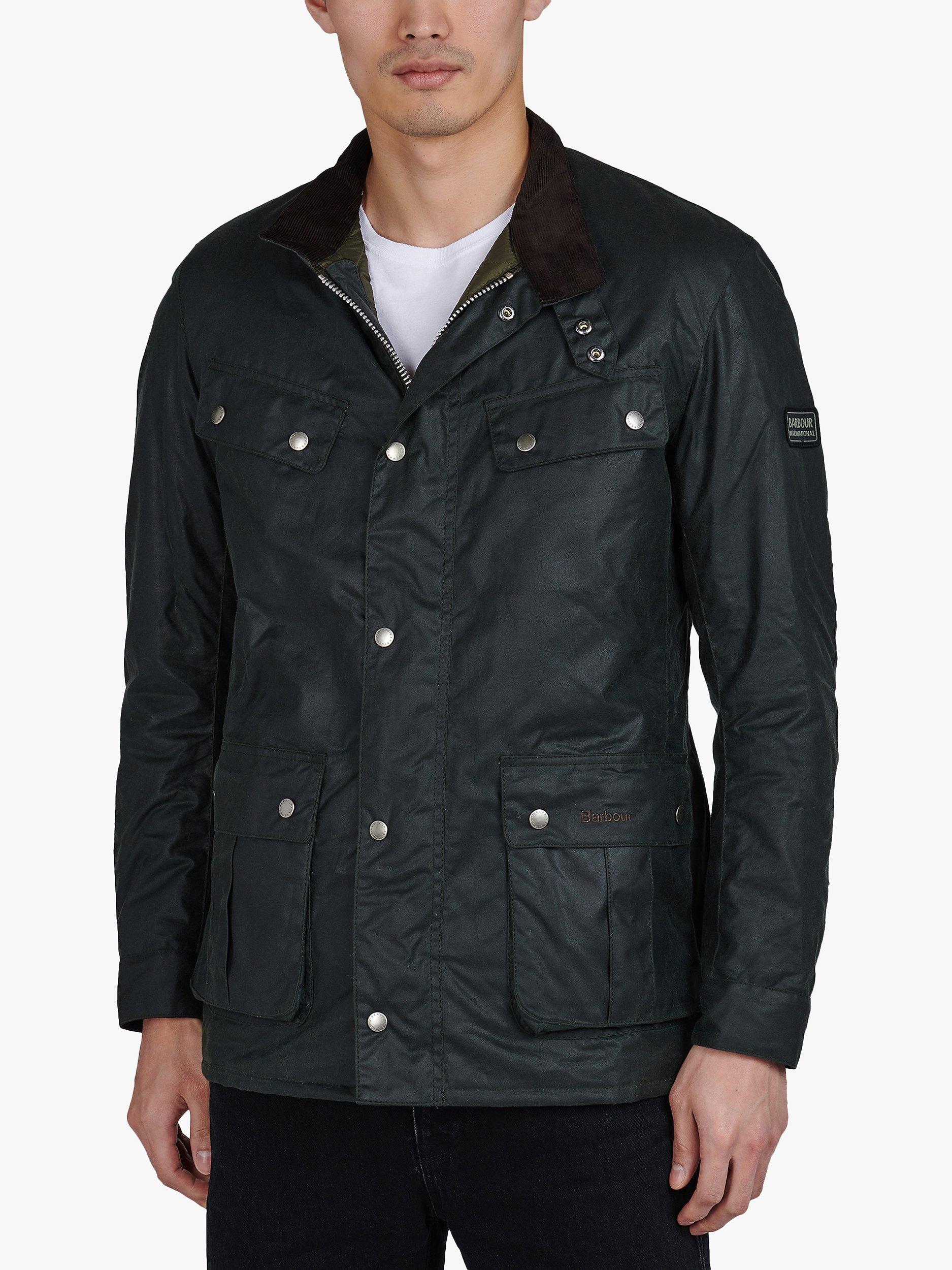 Barbour International Duke Waxed Cotton Jacket, Sage