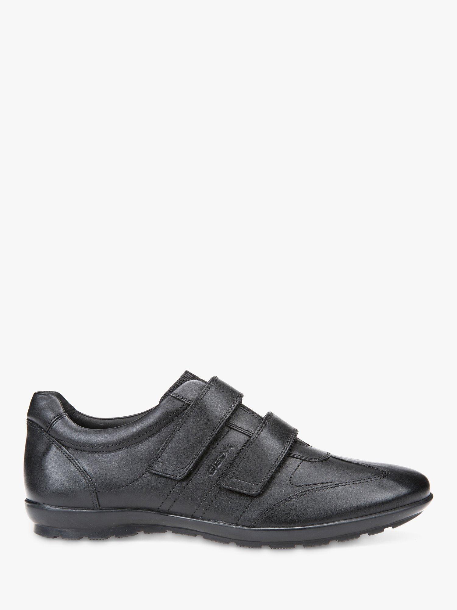 Geox Uomo Riptape Leather Trainers, Black