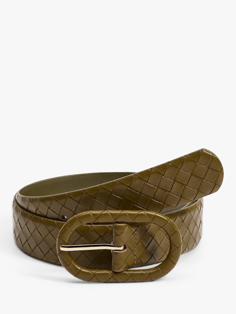 Mango Samitier Woven Belt, Green