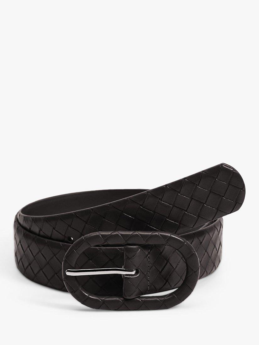 Mango Samitier Woven Belt, Black
