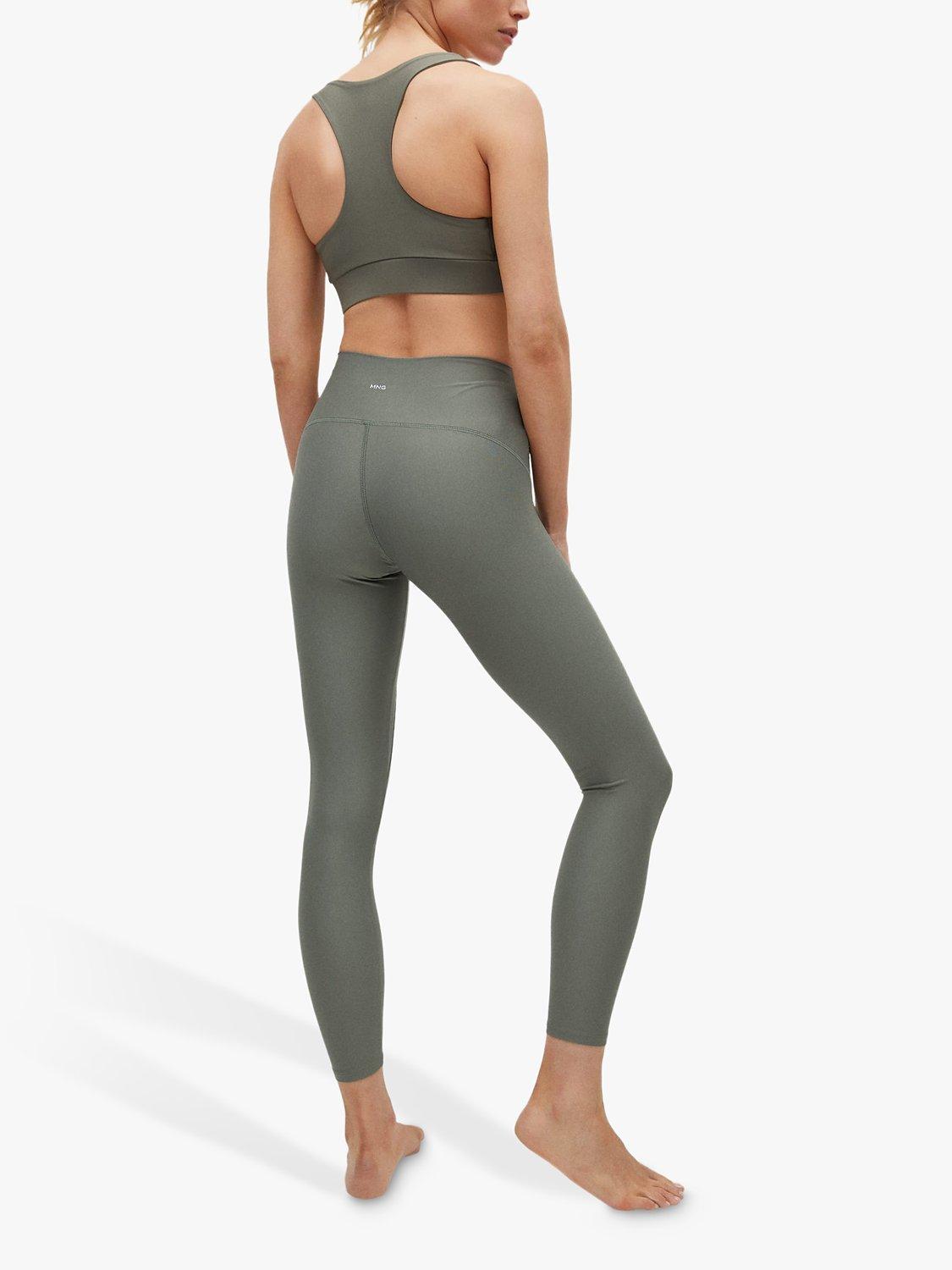 Product image 3 of 7, which shows Mango Breathable Sports Leggings, Khaki, S