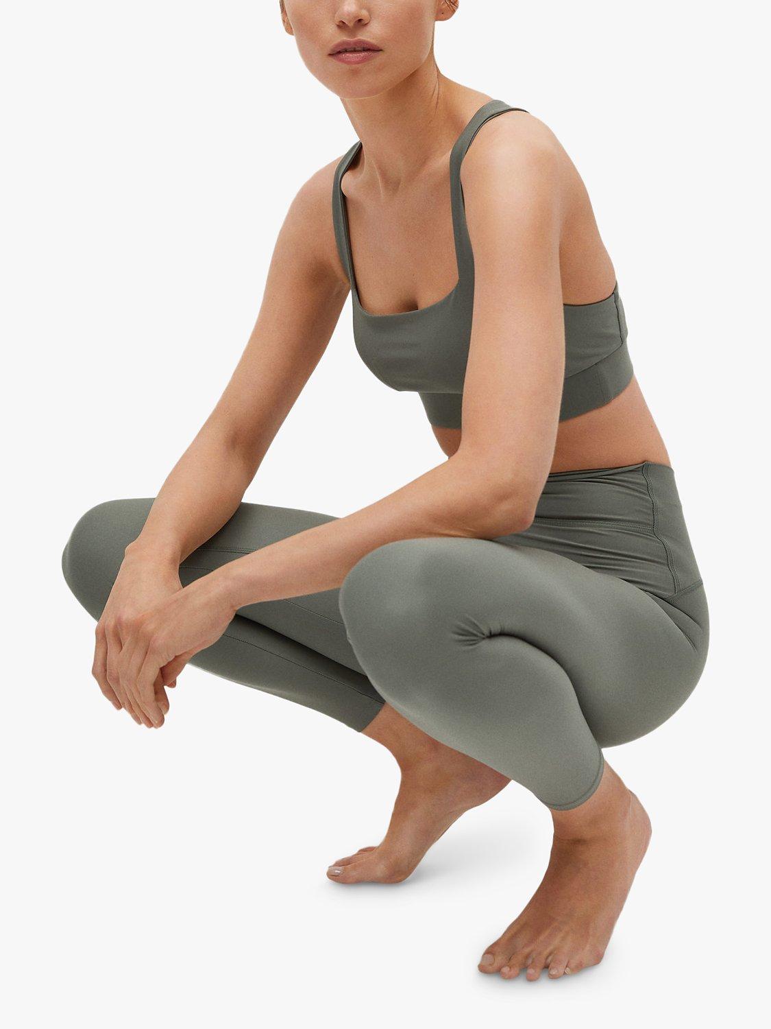 Product image 5 of 7, which shows Mango Breathable Sports Leggings, Khaki, S