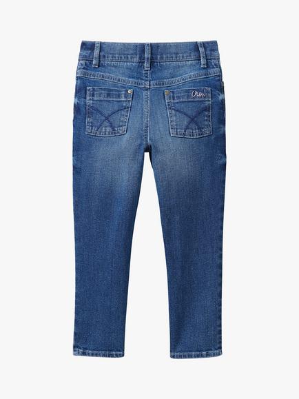 Crew Clothing Girls' Skinny Fit Mid Wash Jeans, Blue - view 2, Blue
