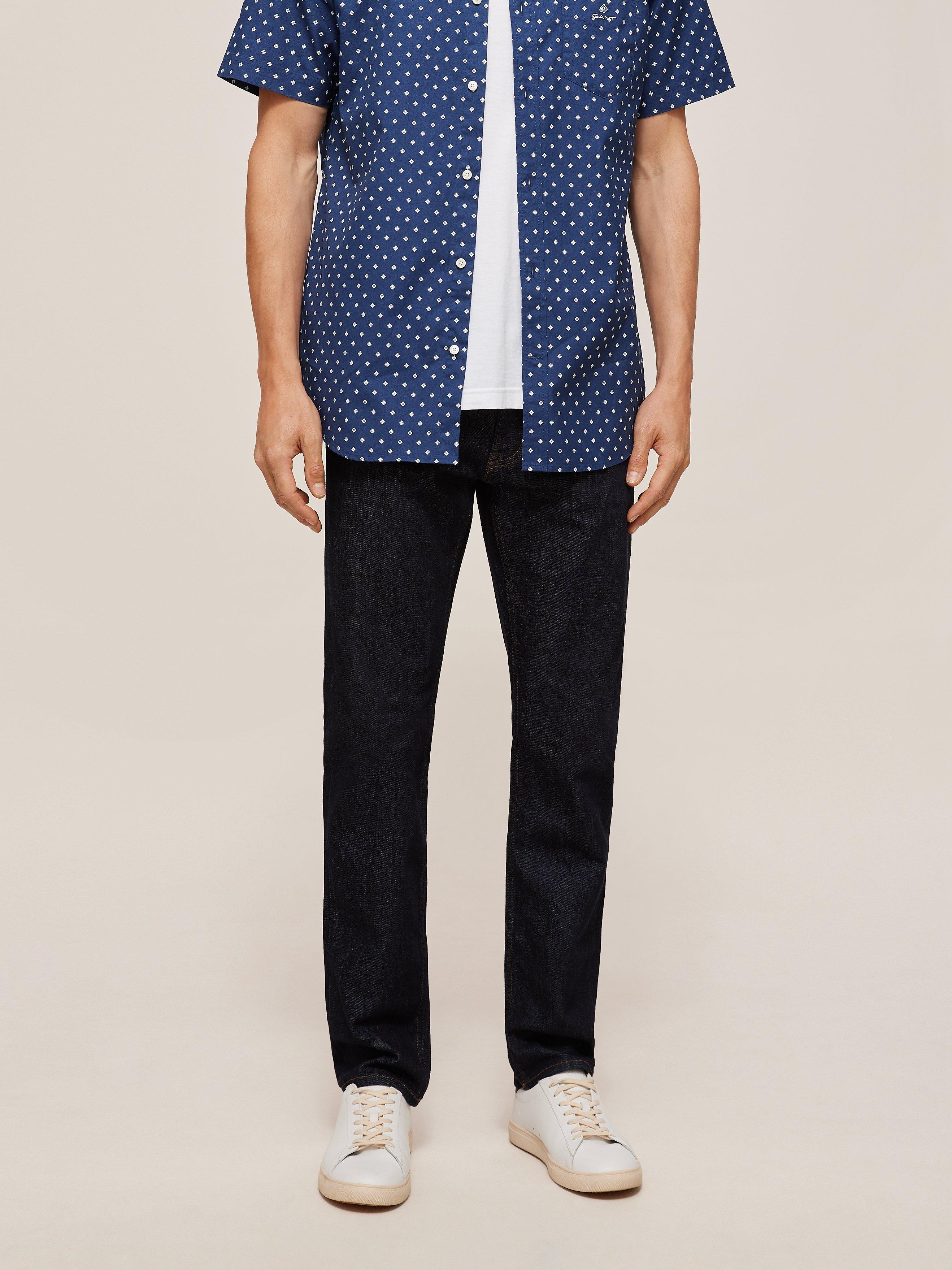 GANT Arley Regular Straight Fit Jeans, Dark Blue Rinse, 32S