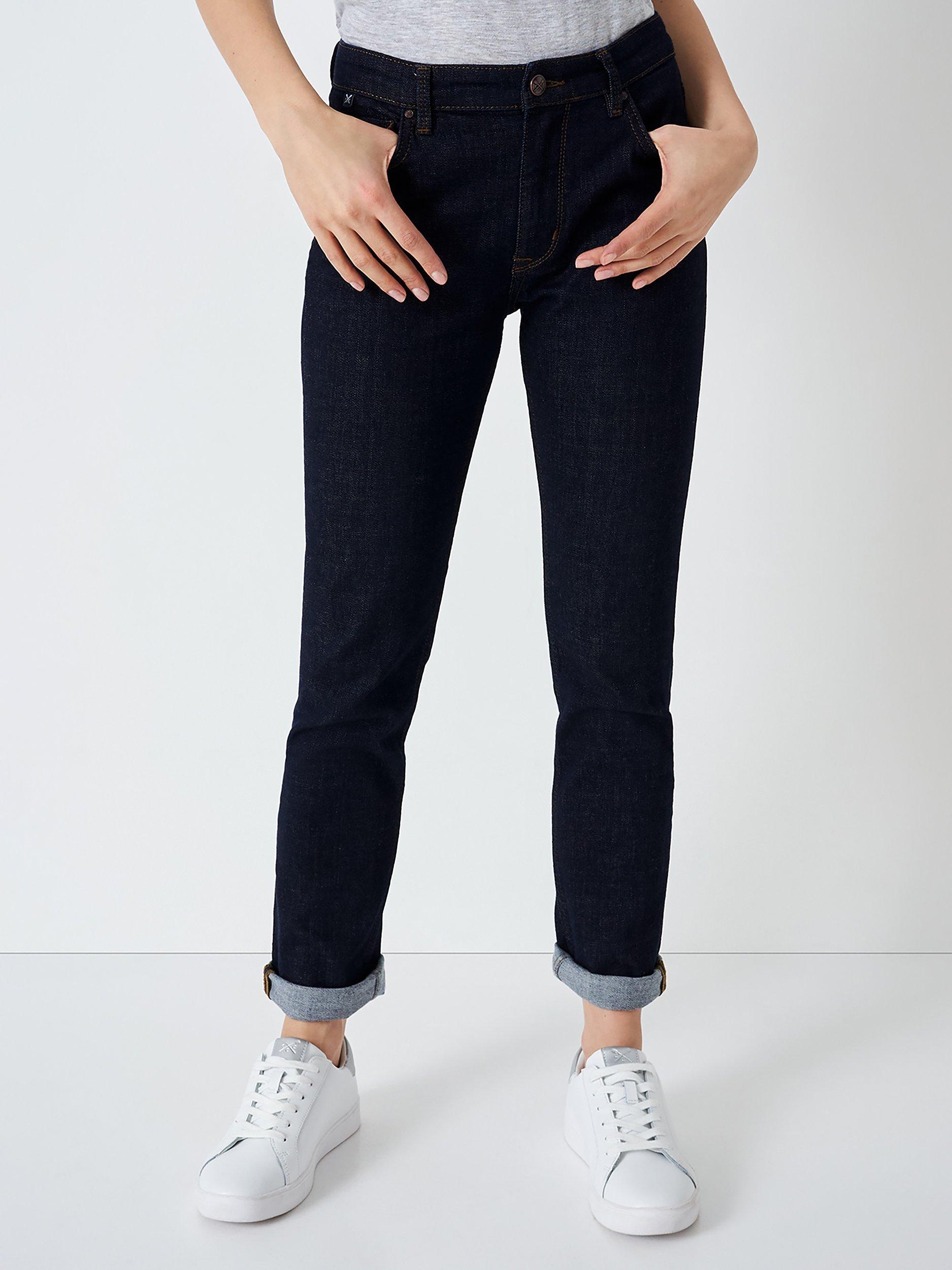 Crew Clothing Mid Rise Straight Cut Jeans, Blue
