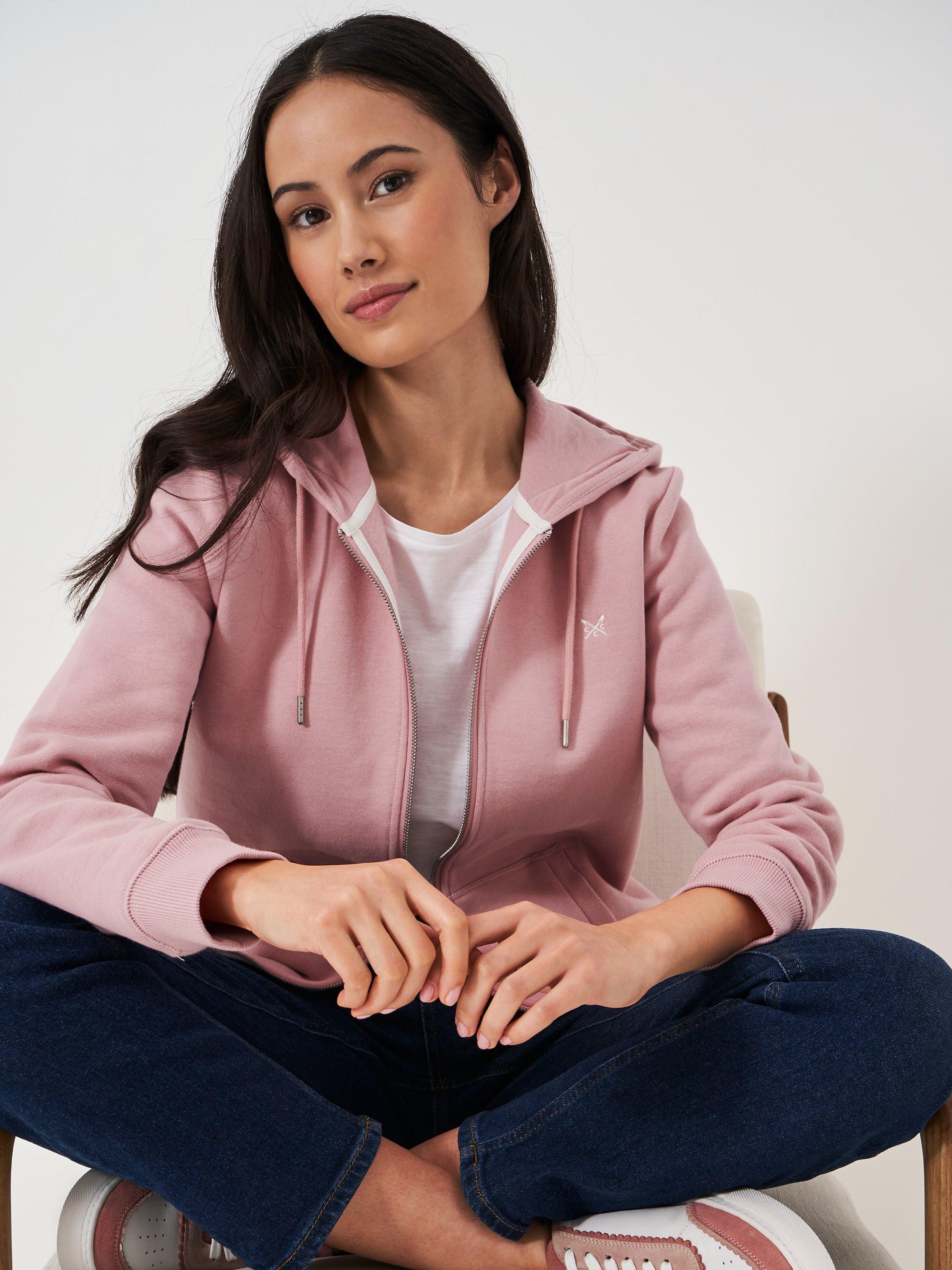 Pink brand zip up hoodie sale
