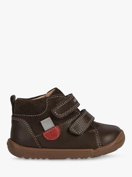 Geox Kids' Macchia Riptape Pre-Walker Trainers, Coffee, Coffee