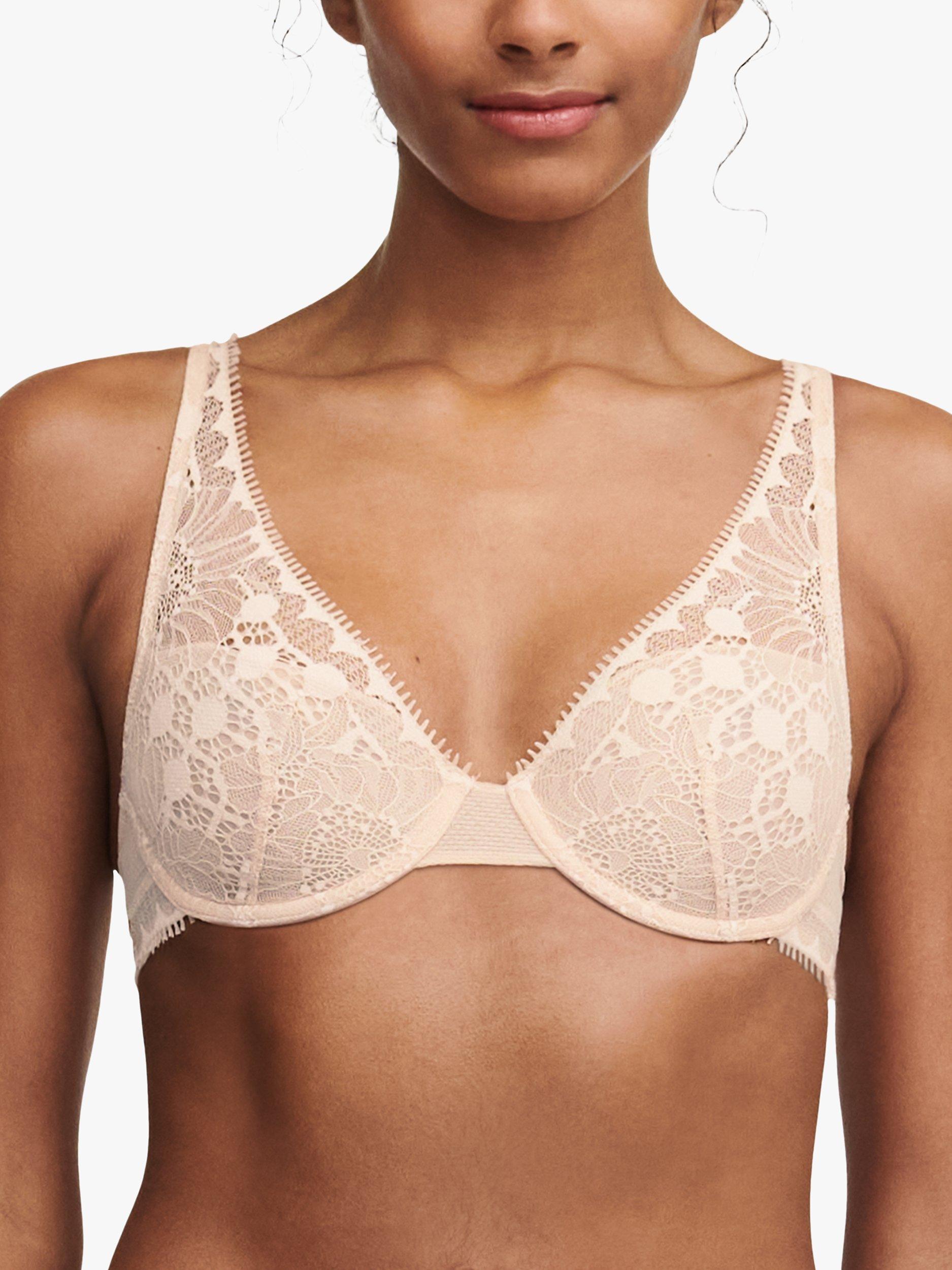 Product image 1 of 4, which shows Chantelle Day To Night Plunge Spacer Bra, Golden Beige, 32B