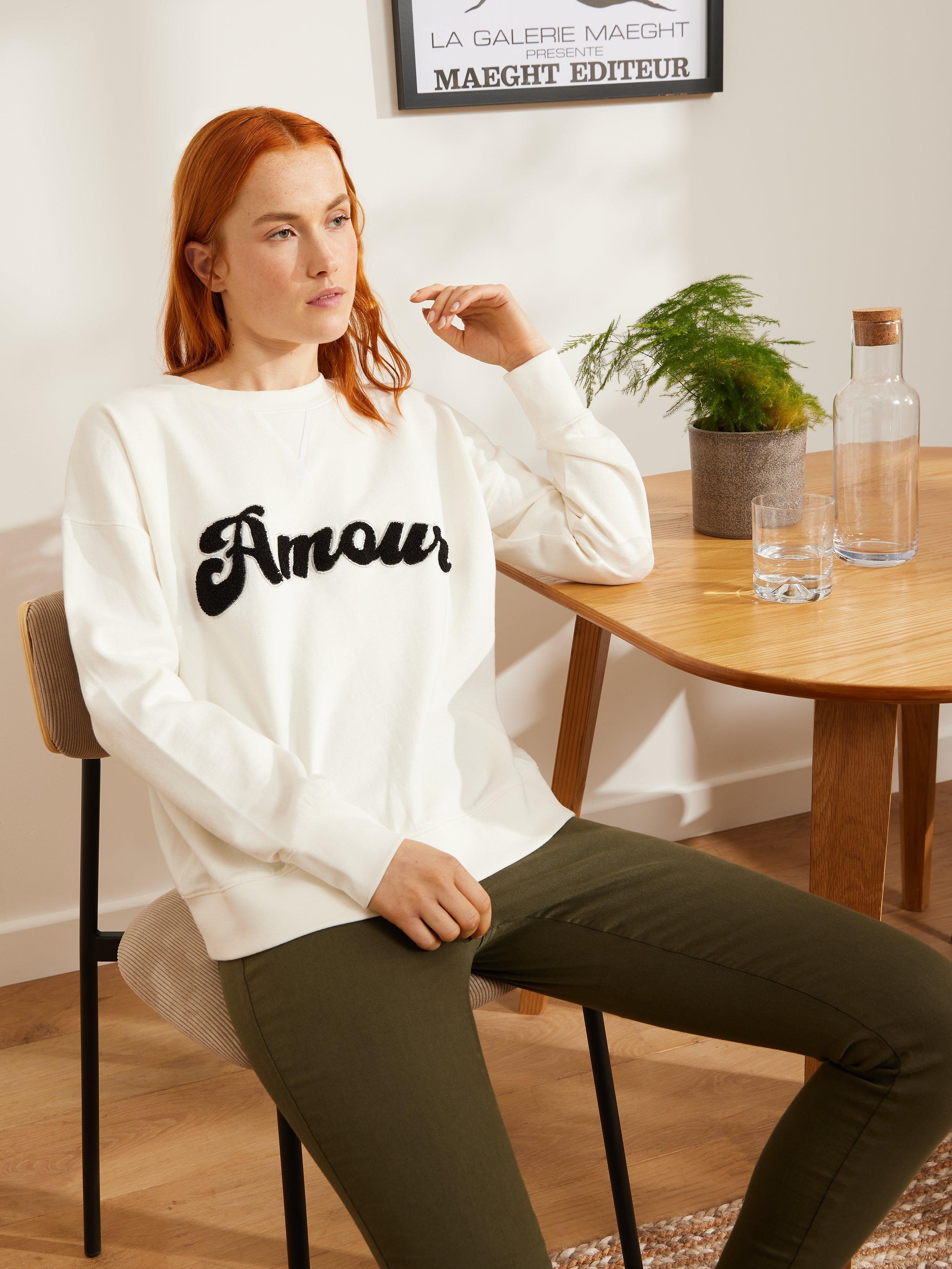 ANYDAY John Lewis & Partners Amour Slogan Sweater, Cream