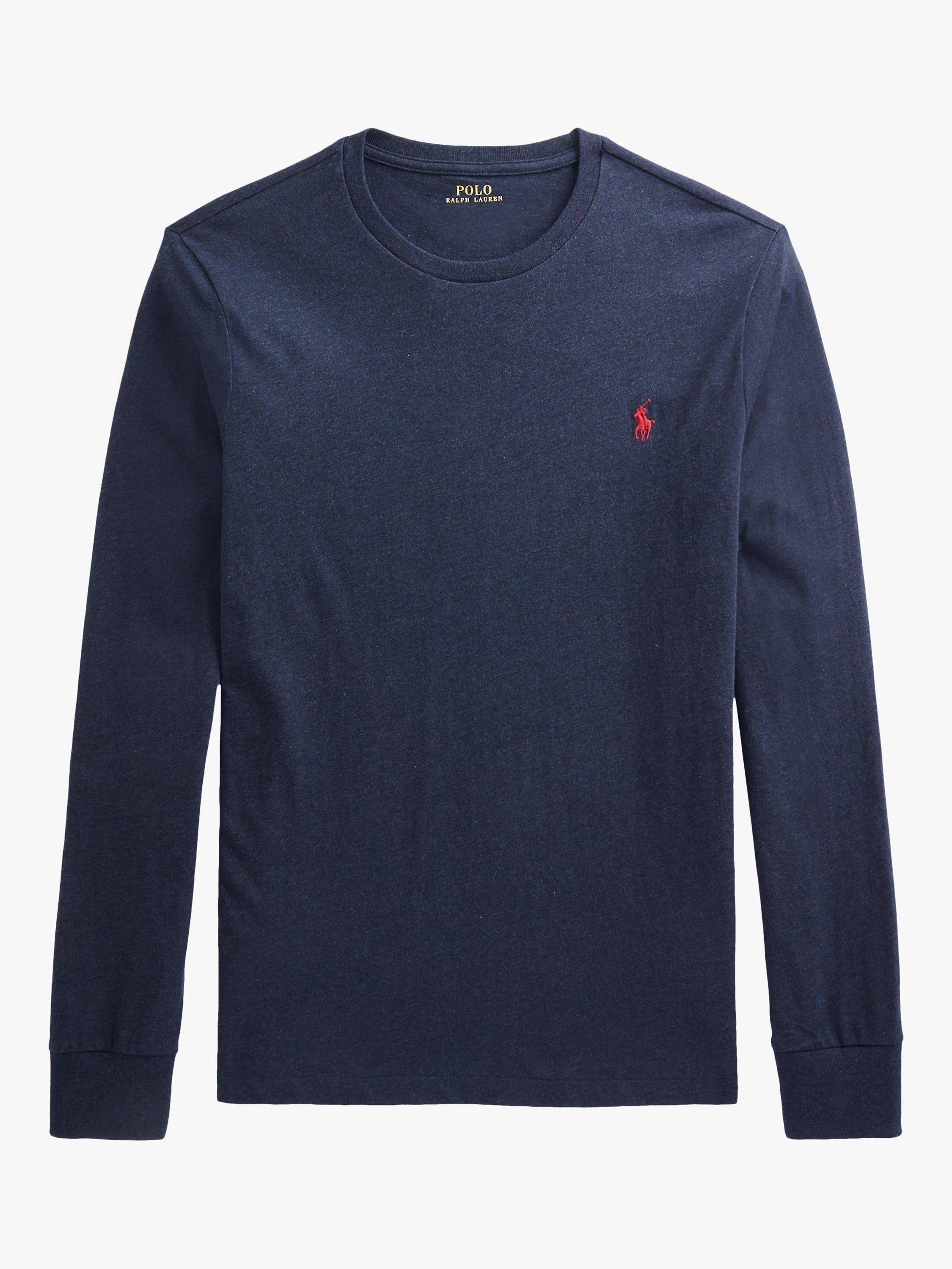 Polo Ralph Lauren Custom Slim Fit Long Sleeve T-Shirt, Medieval Blue Heather, L