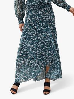 Phase Eight Lola Floral Dipped Hem Maxi Skirt, Petrol, Petrol