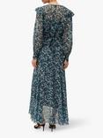 Phase Eight Lola Floral Dipped Hem Maxi Skirt, Petrol