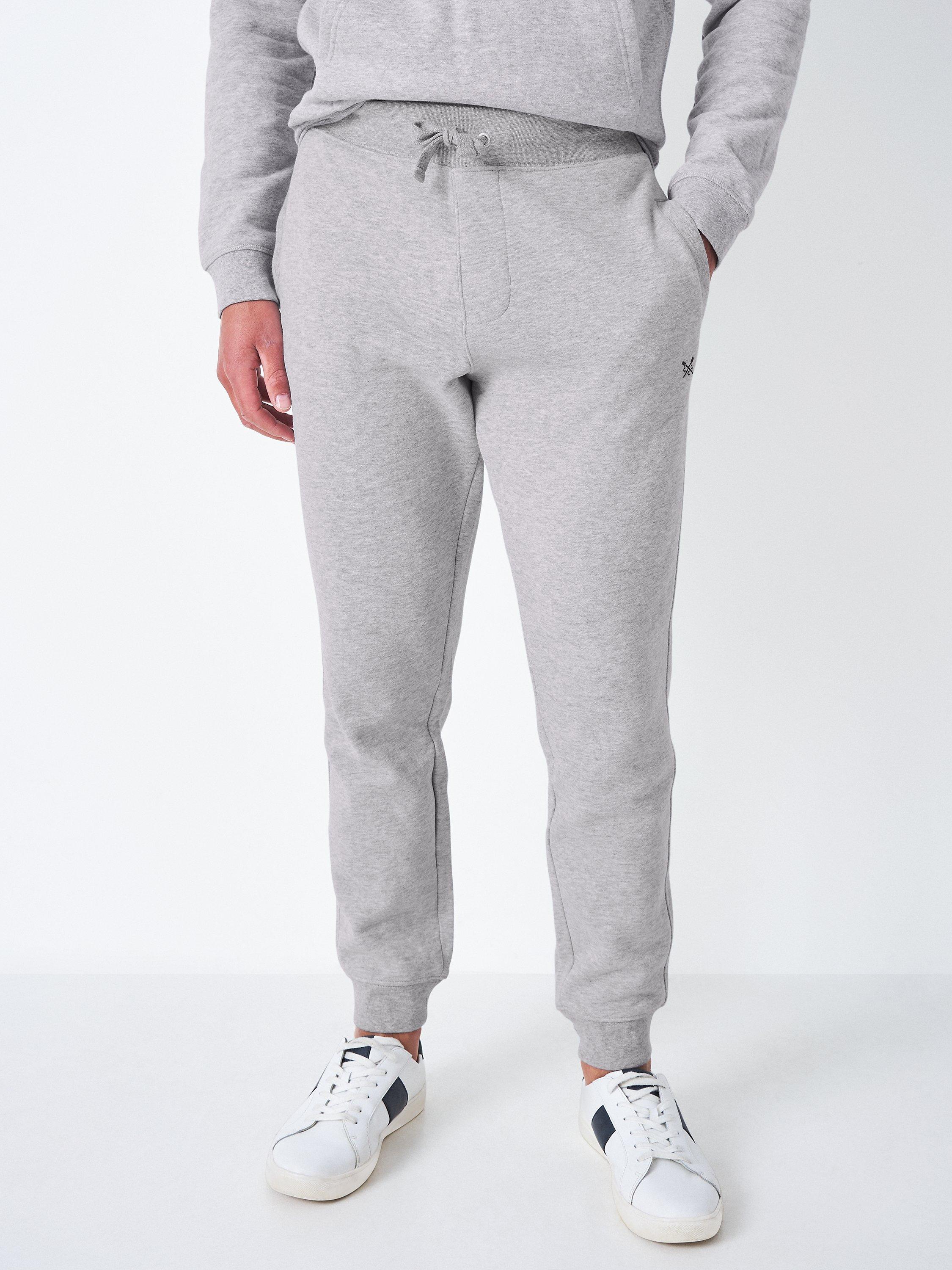 Crew Clothing Crossed Oars Cotton Blend Joggers, Grey Marl