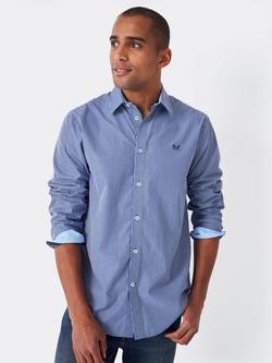 Crew Clothing Classic Micro Stripe Shirt, Ultra Marine Blue