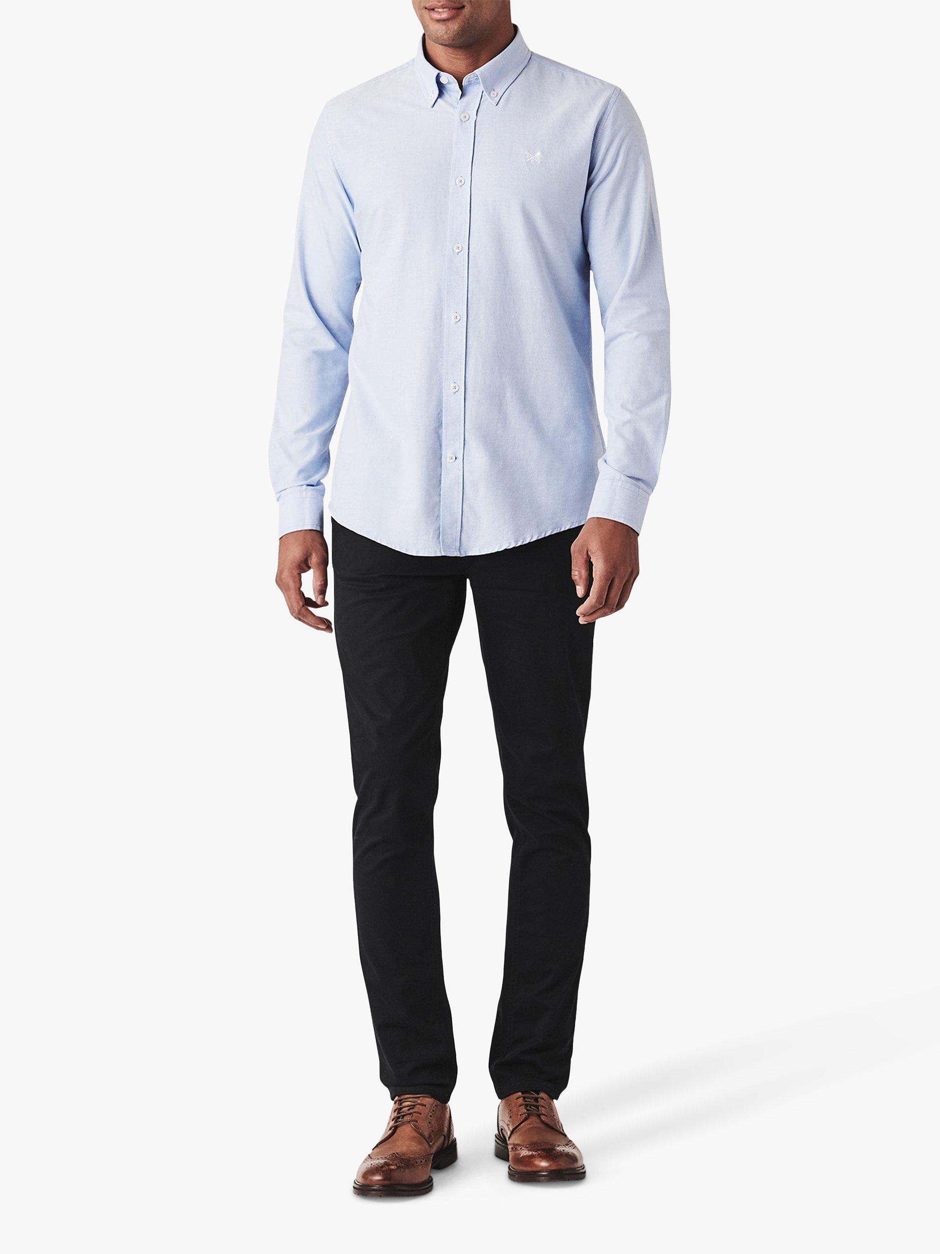 Product image 3 of 7, which shows Crew Clothing Slim Fit Long Sleeve Oxford Shirt, Light Blue, XS