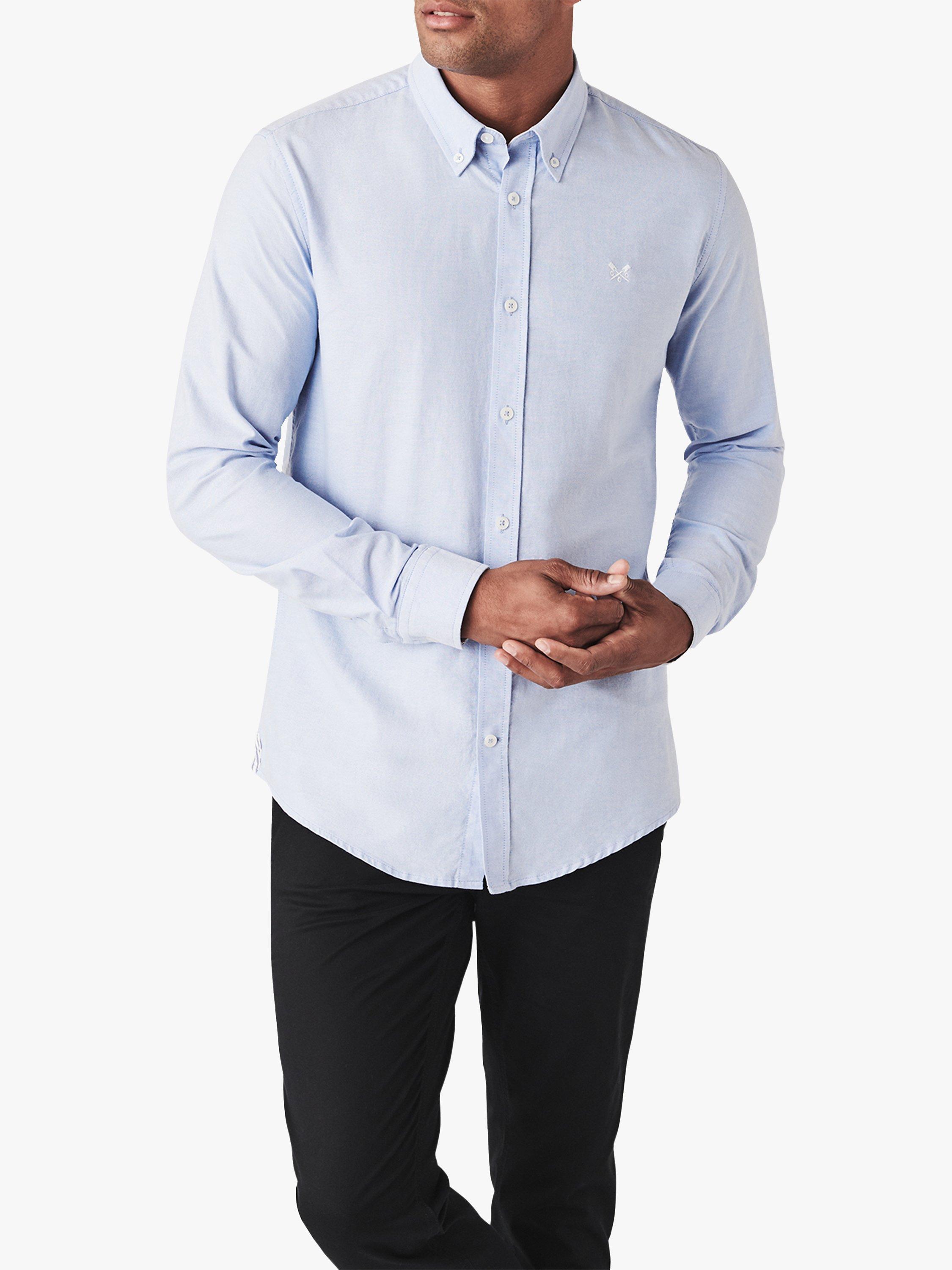 Product image 4 of 7, which shows Crew Clothing Slim Fit Long Sleeve Oxford Shirt, Light Blue, XS