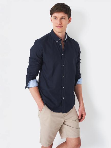 Crew Clothing Slim Fit Long Sleeve Oxford Shirt, Navy