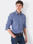 Crew Clothing Slim Micro Gingham Shirt, Coral Orange, Blue