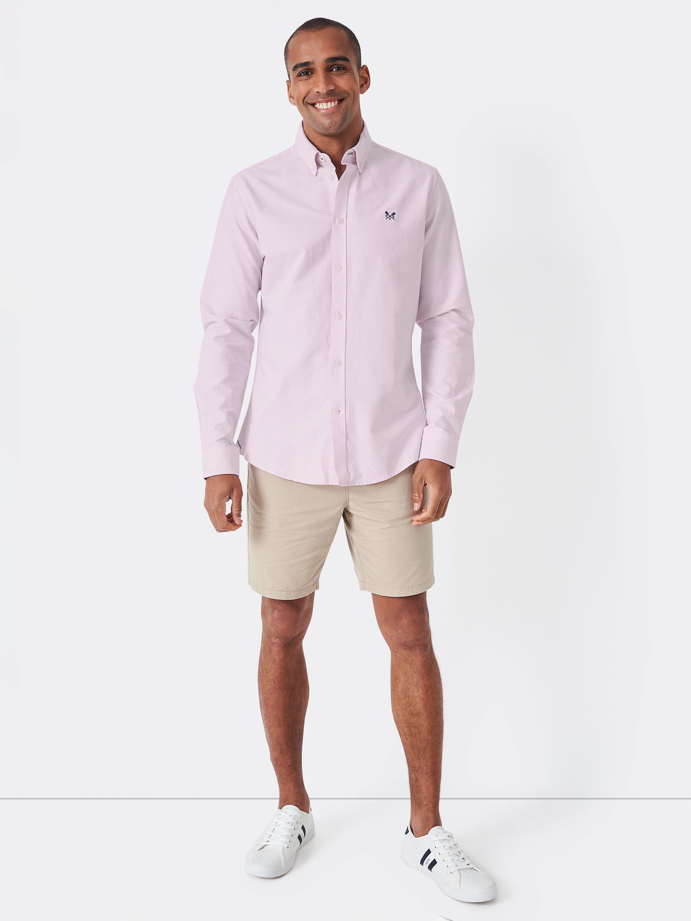 Product image 3 of 7, which shows Crew Clothing Slim Fit Long Sleeve Oxford Shirt, Light Pink, S