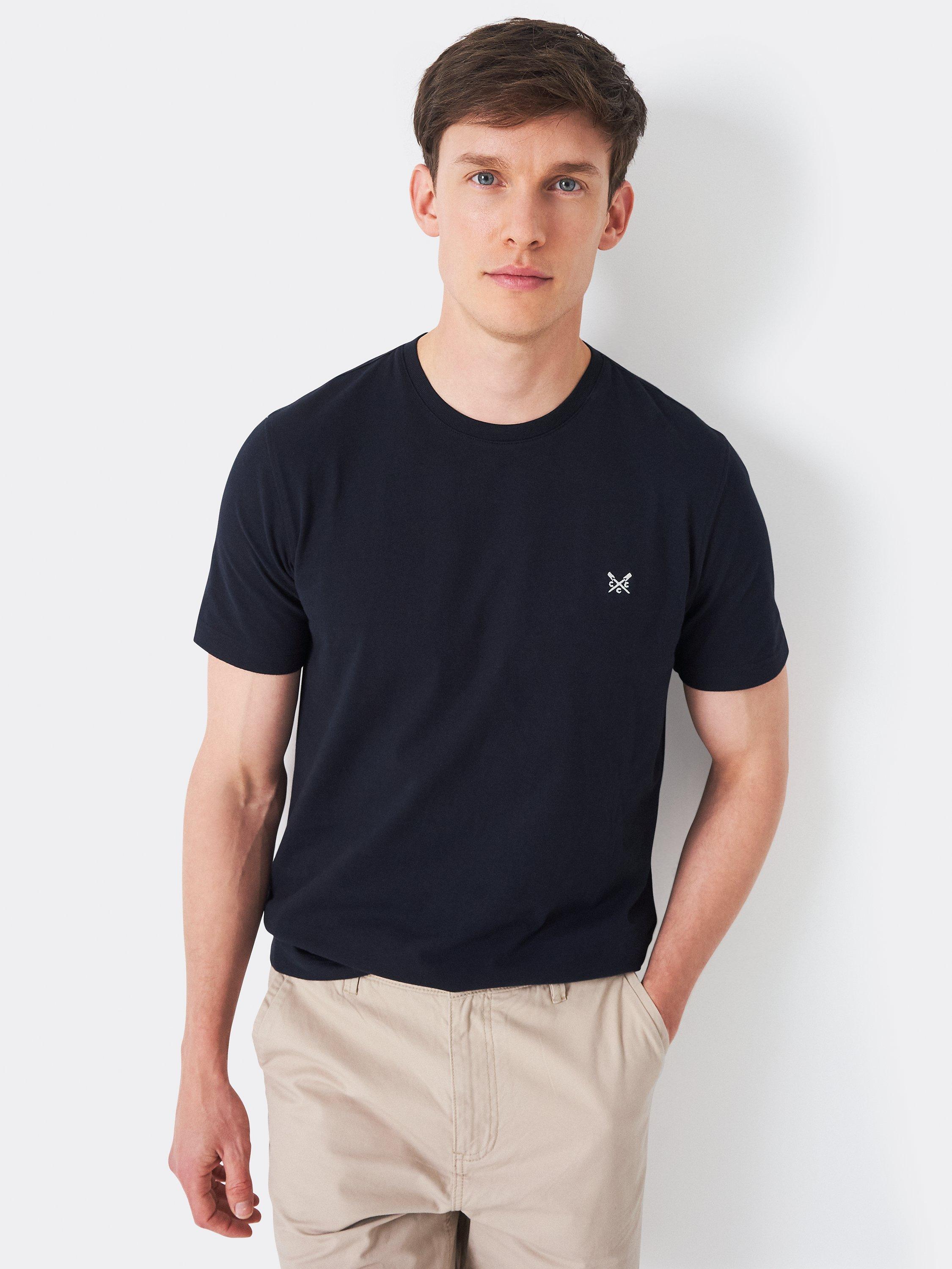 Product image 1 of 4, which shows Crew Clothing Crew Neck T-Shirt, Navy, XS