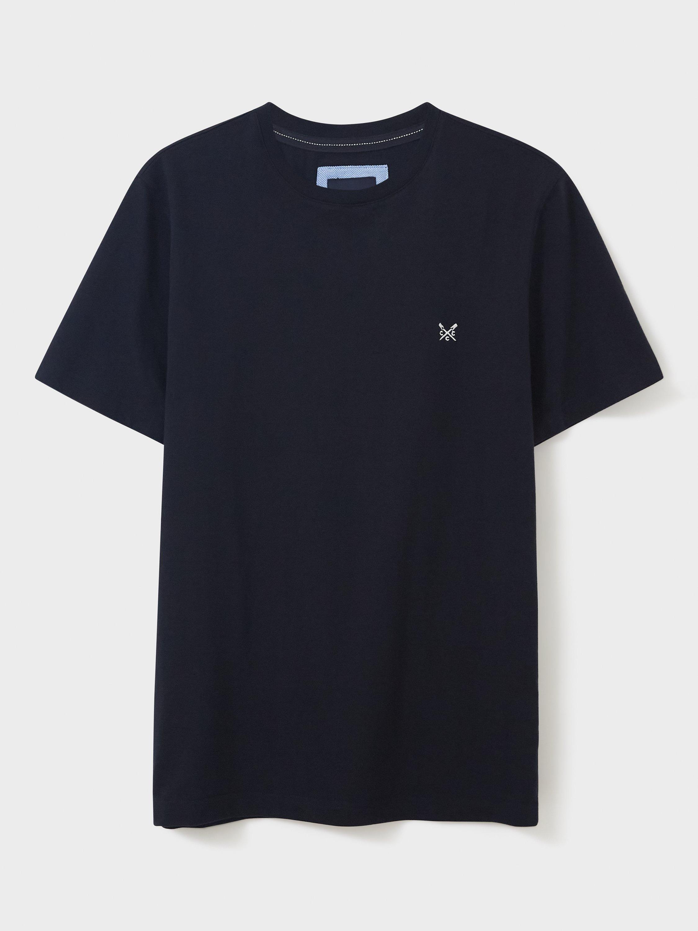Product image 4 of 4, which shows Crew Clothing Crew Neck T-Shirt, Navy, XS
