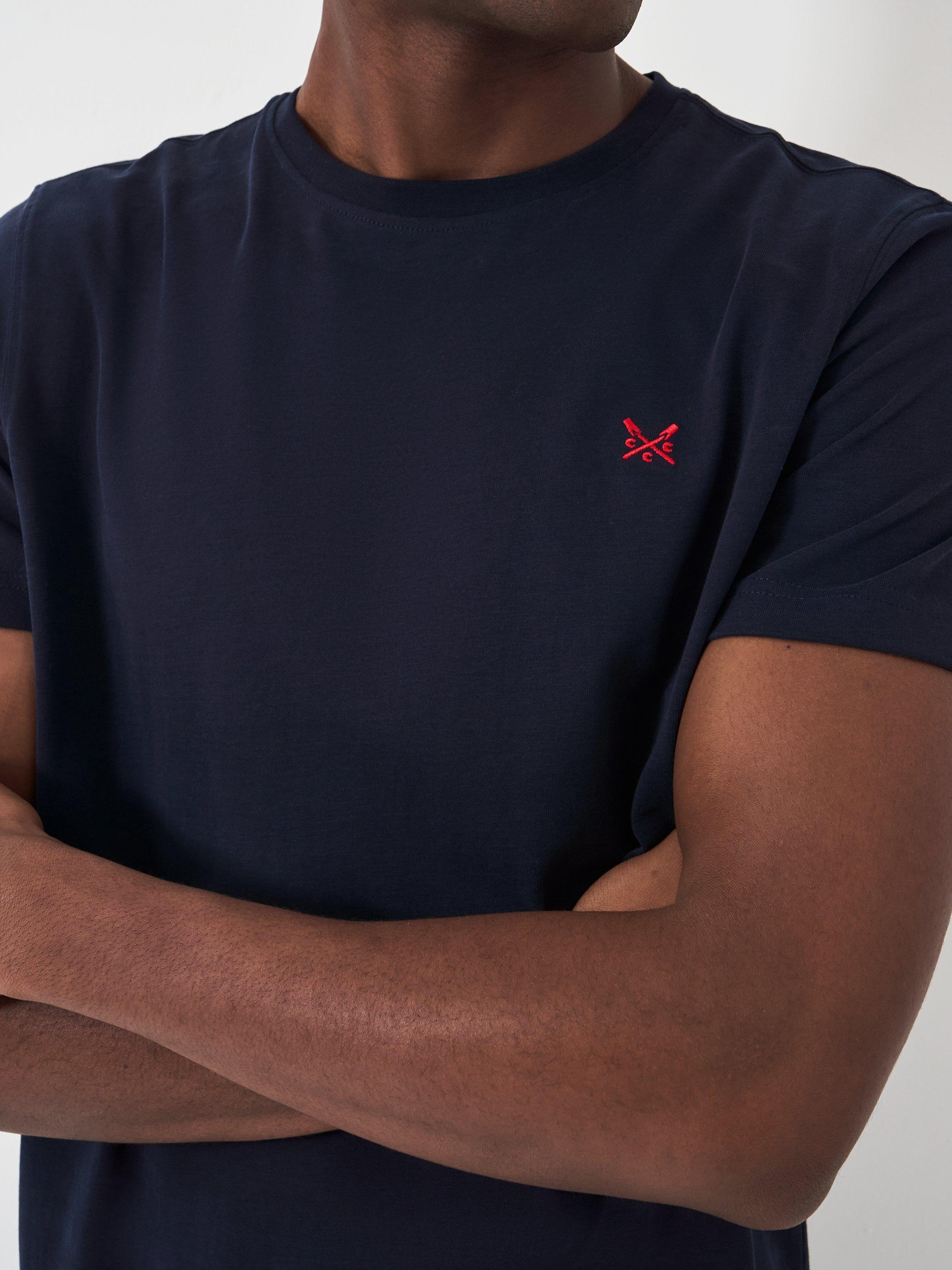 Product image 4 of 5, which shows Crew Clothing Crew Neck Cotton T-Shirt, Navy, XL