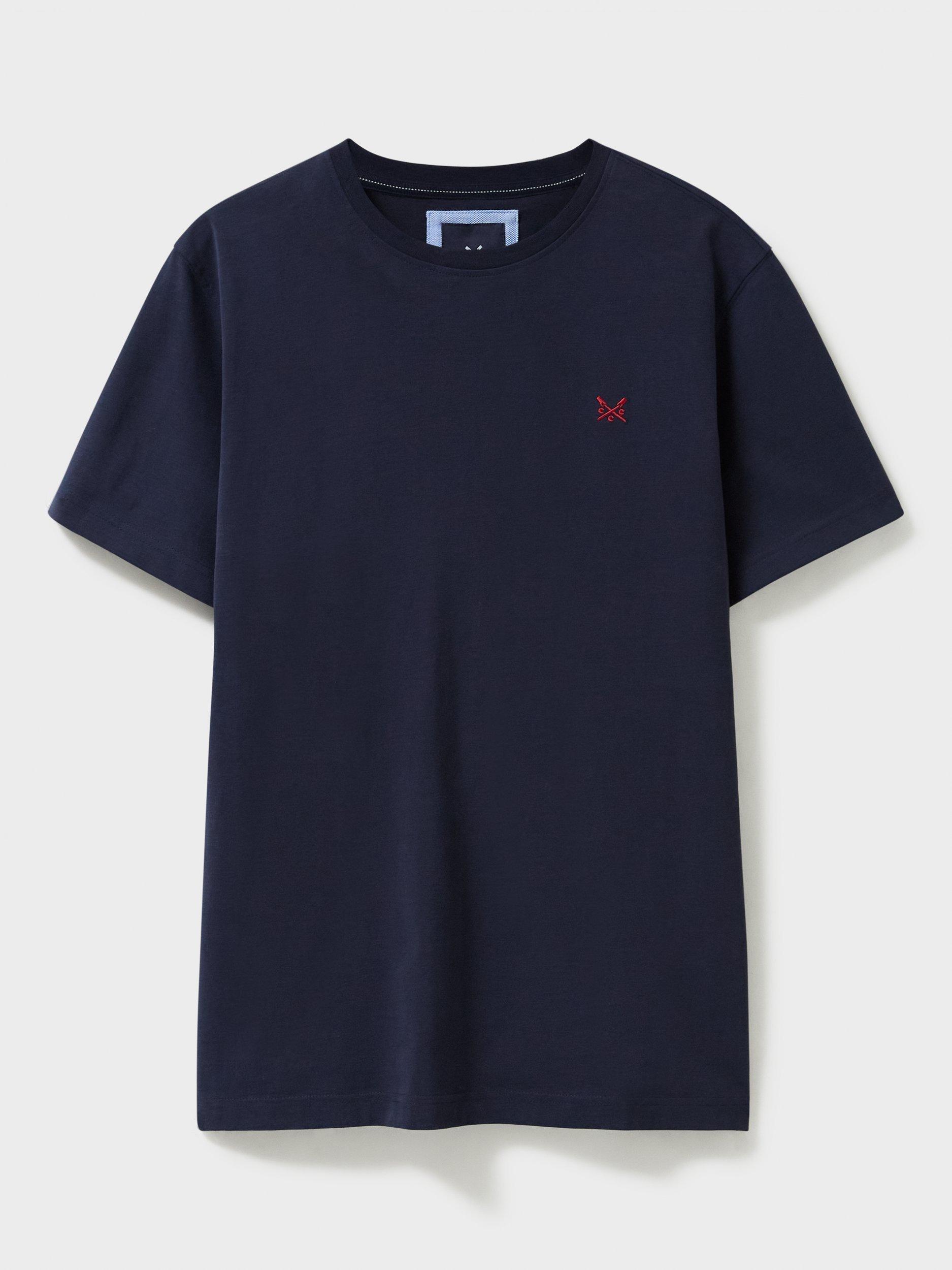 Product image 5 of 5, which shows Crew Clothing Crew Neck Cotton T-Shirt, Navy, XL