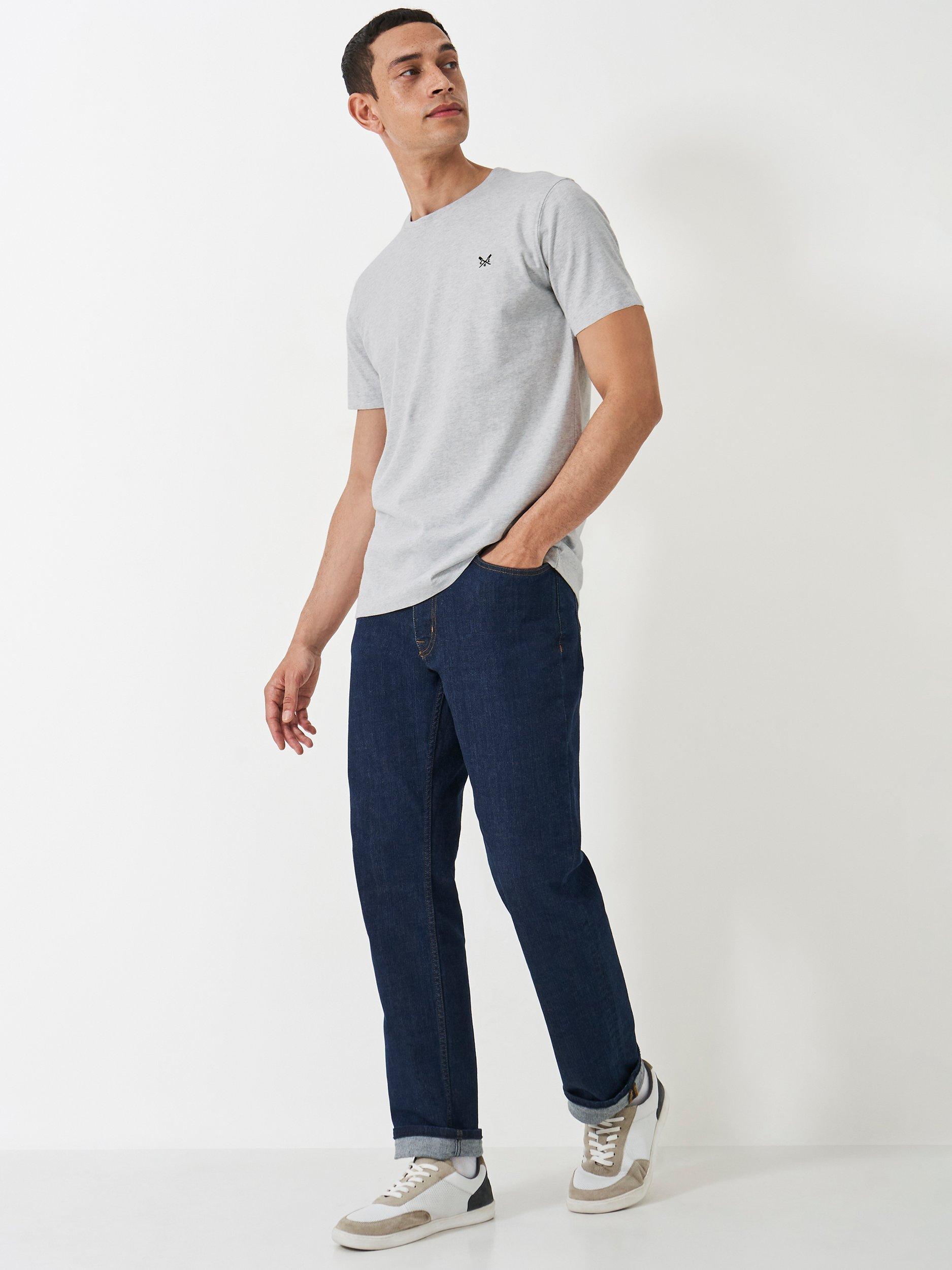 Product image 1 of 5, which shows Crew Clothing Crew Neck T-Shirt, Light Grey, XS