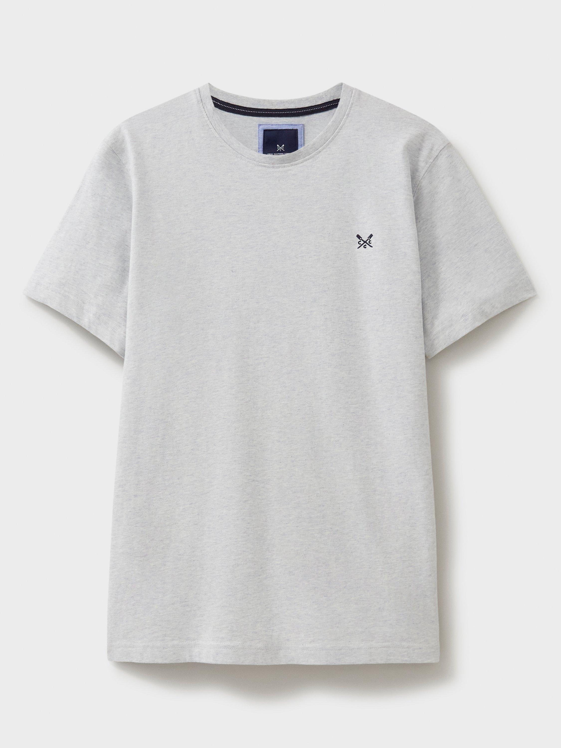 Product image 5 of 5, which shows Crew Clothing Crew Neck T-Shirt, Light Grey, XS