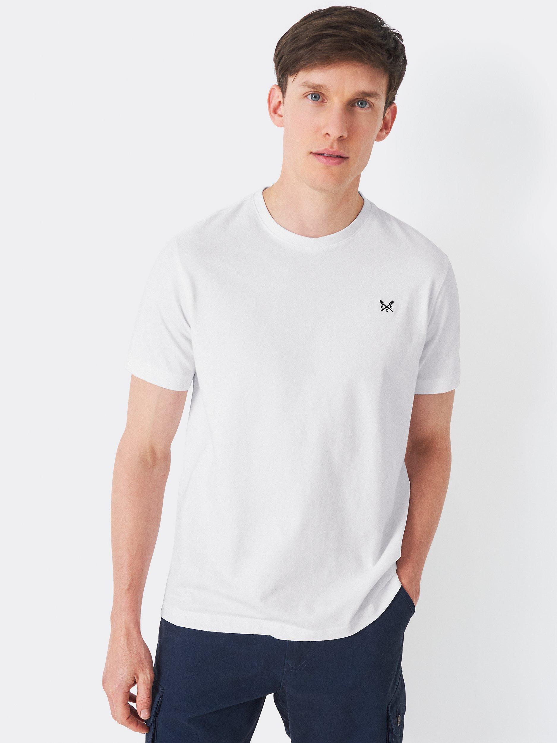 Product image 1 of 4, which shows Crew Clothing Crew Neck T-Shirt, White, XS