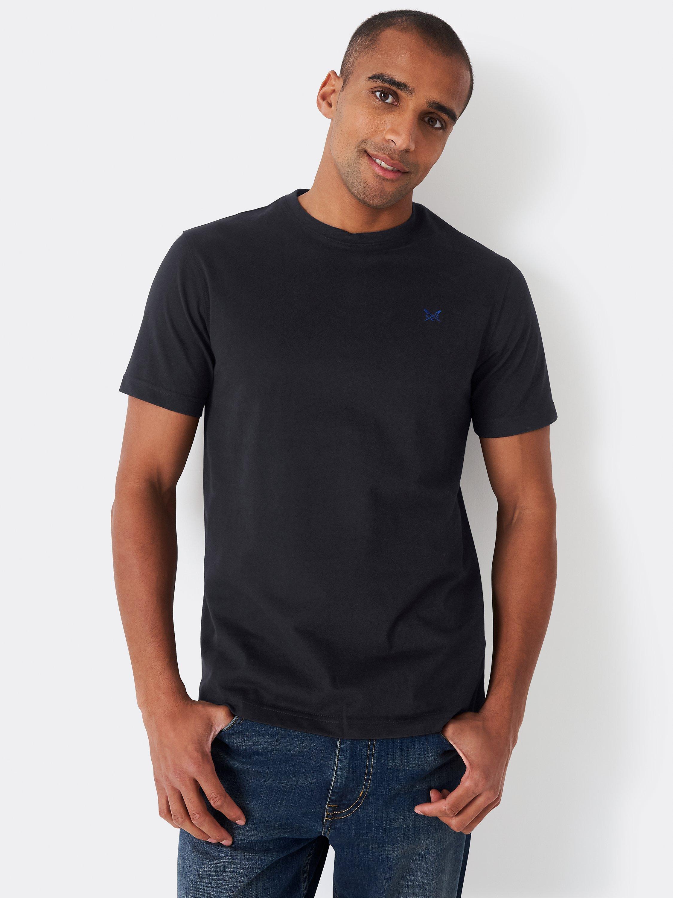 Product image 1 of 4, which shows Crew Clothing Crew Neck T-Shirt, Black, XS