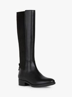 Geox Women's Felicity Block Heeled Knee High Boots, Black - view 2, Black