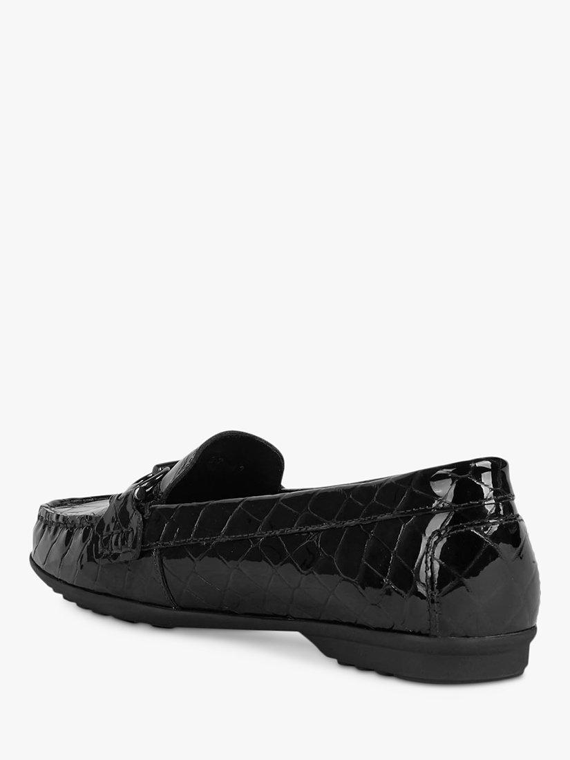 Product image 3 of 6, which shows Geox Women's Elidia Leather Croc Effect Moccasins, Burgundy, 4