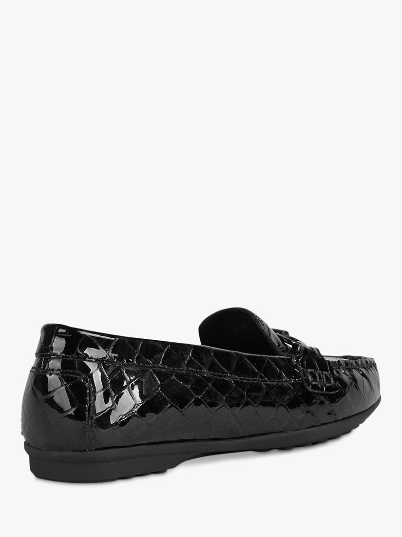 Product image 4 of 6, which shows Geox Women's Elidia Leather Croc Effect Moccasins, Burgundy, 4