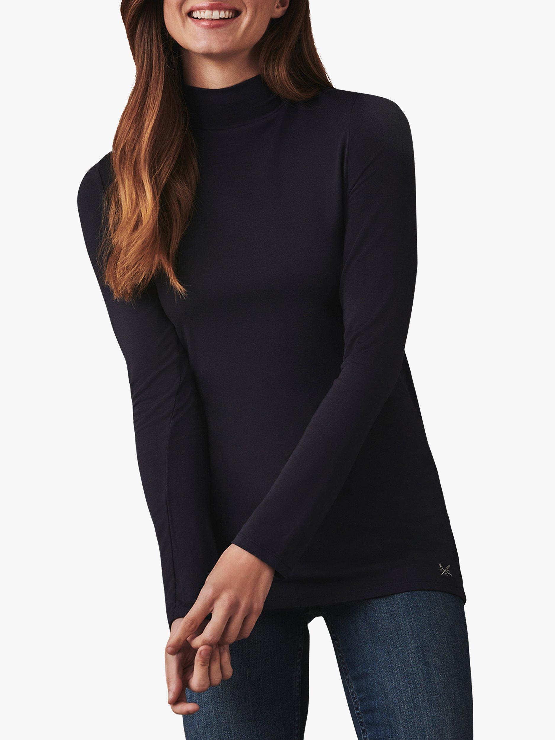 Crew Clothing Second Skin Polo Neck Top, Navy