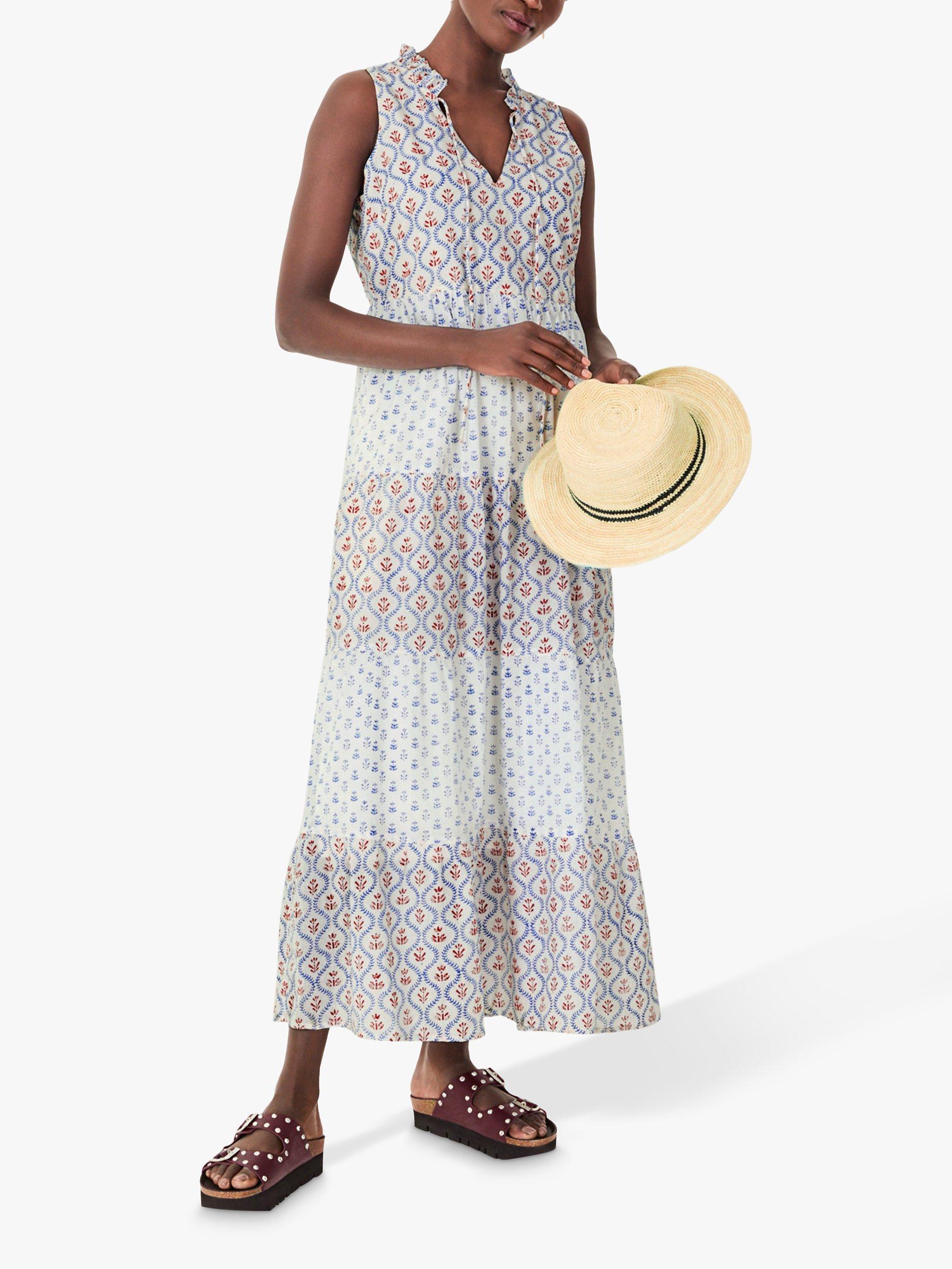 HUSH Courtney Floral Block Print Tiered Midi Dress, Multi