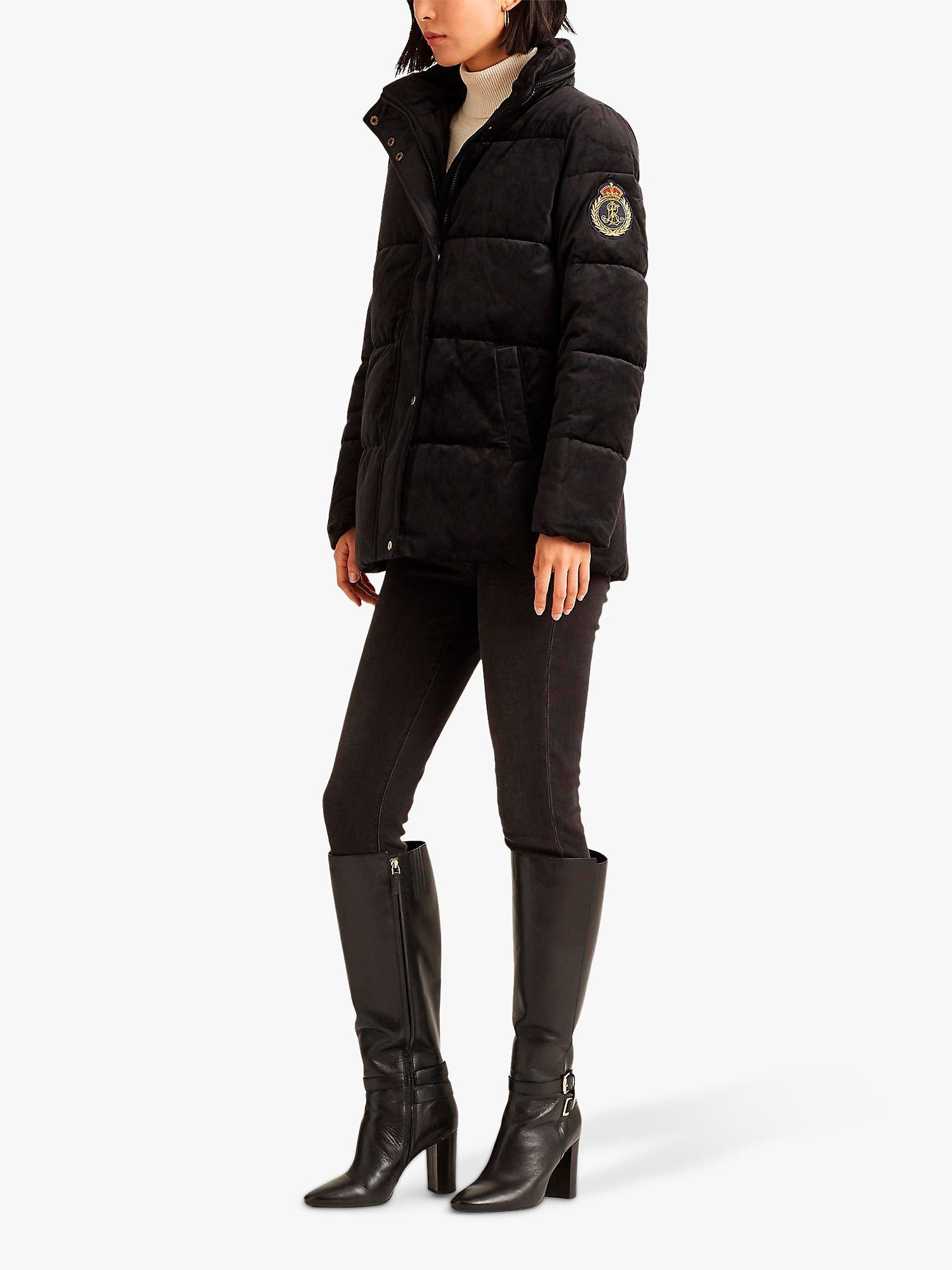 Lauren Ralph Lauren Velvet Quilted Coat Black
