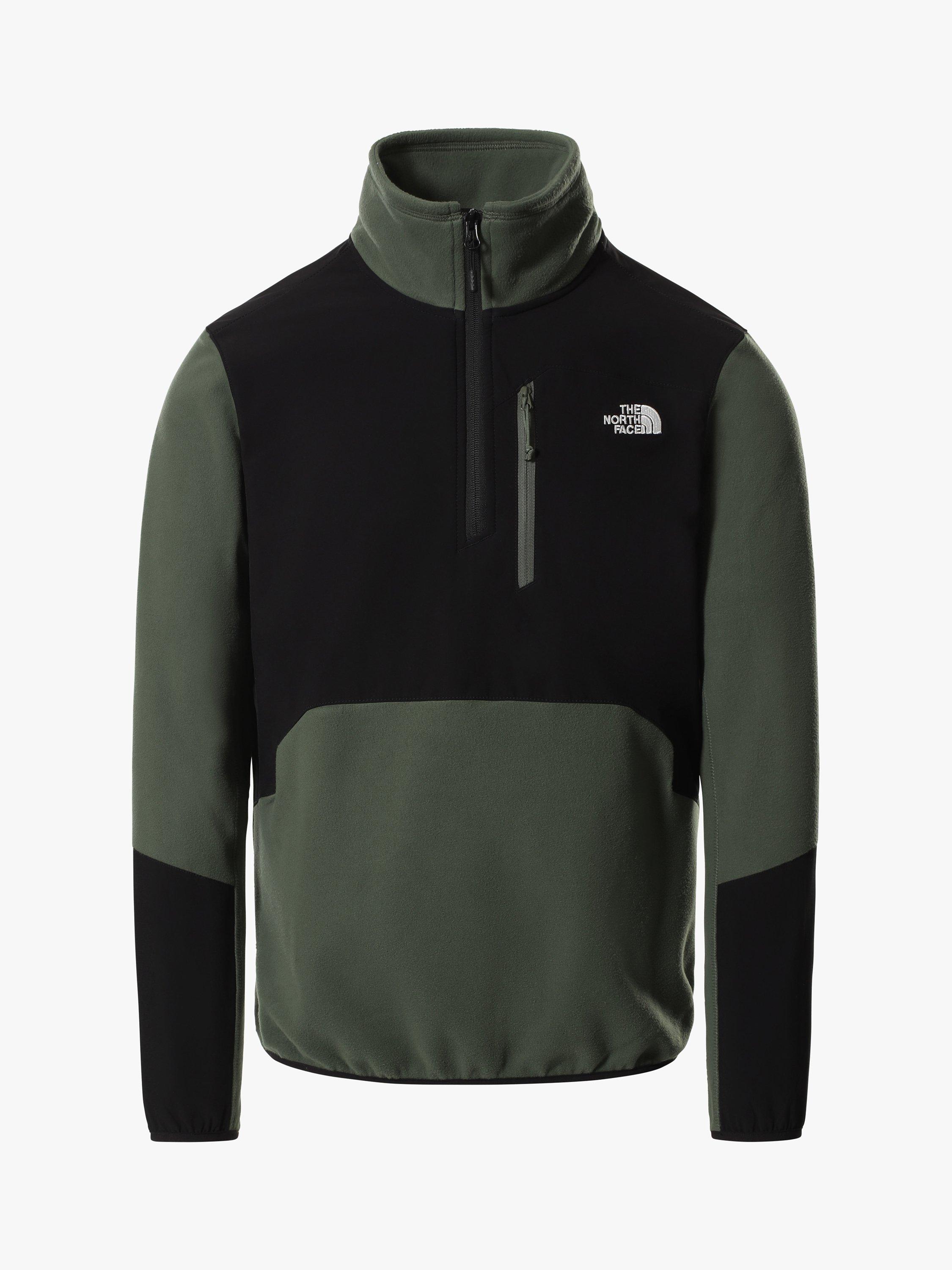 The North Face Glacier Pro 1/4 Zip Fleece, Thyme/Tnf Black