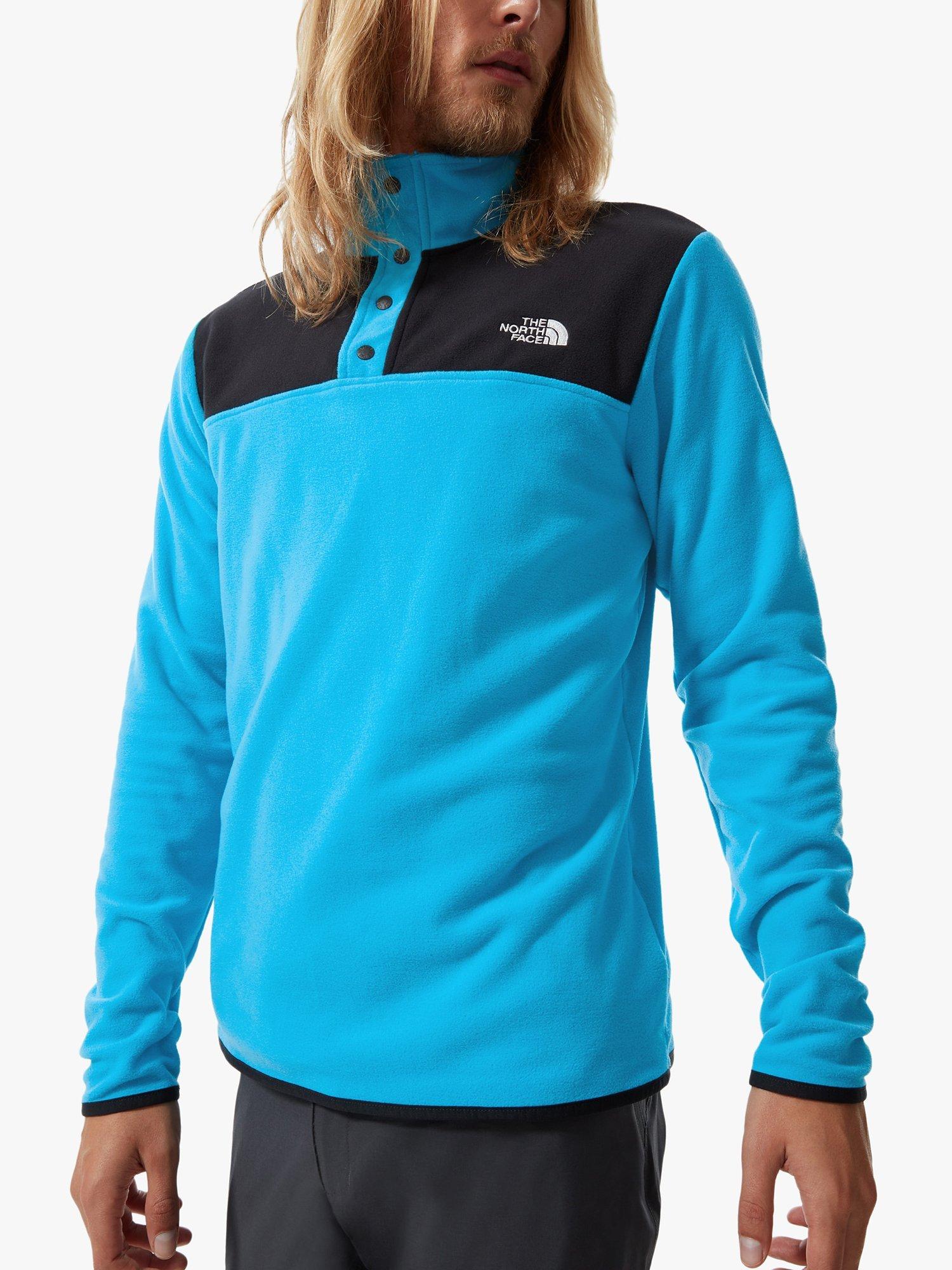 The North Face TKA Glacier Snap-Neck Fleece, Hero Blue/TNF Black