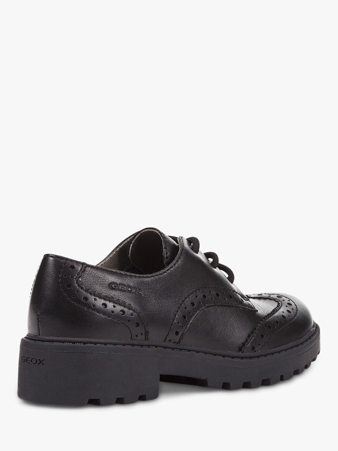 Geox Kids Casey Lace Up Brogue School Shoes Black