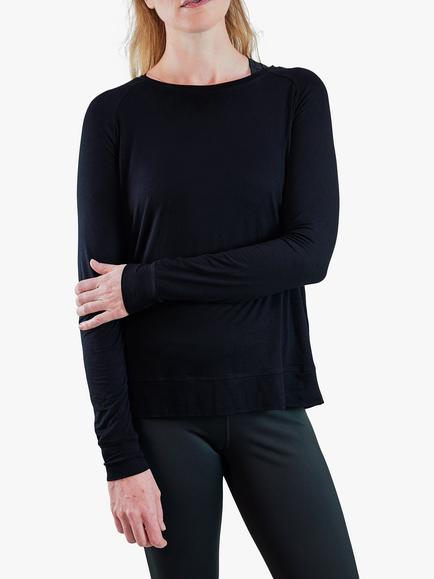 Zozimus Agility Split Back Long Sleeve Top, Black