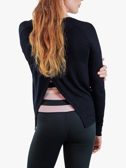 Zozimus Agility Split Back Long Sleeve Top - view 2, Black