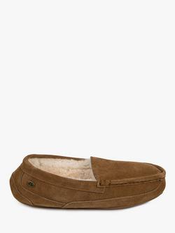 Just Sheepskin Harry Suede Slippers, Chestnut