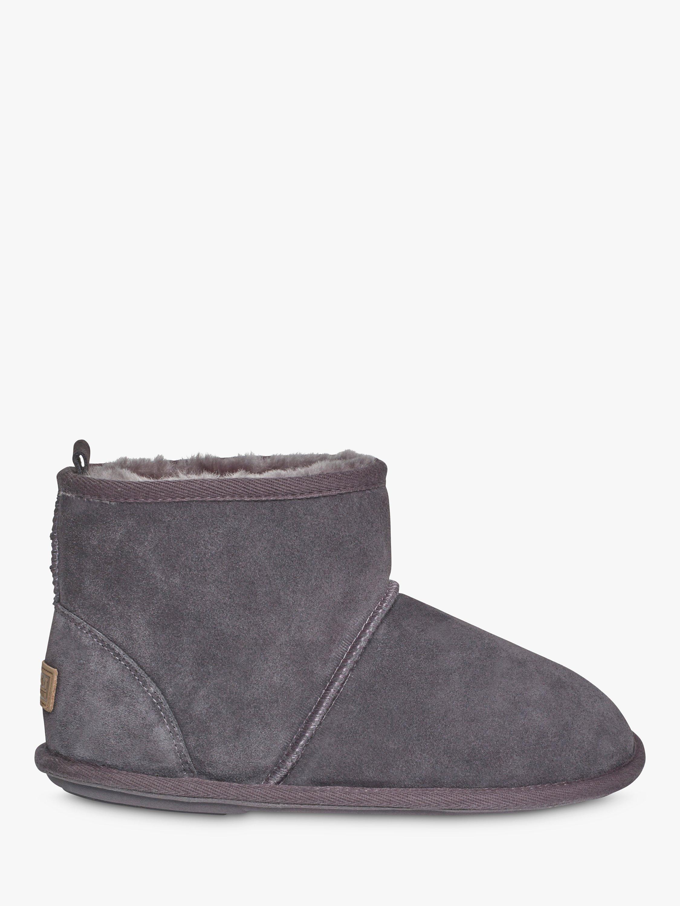 Product image 1 of 5, which shows Just Sheepskin Chester Sheepskin Boot Slippers, Dark Grey, 8
