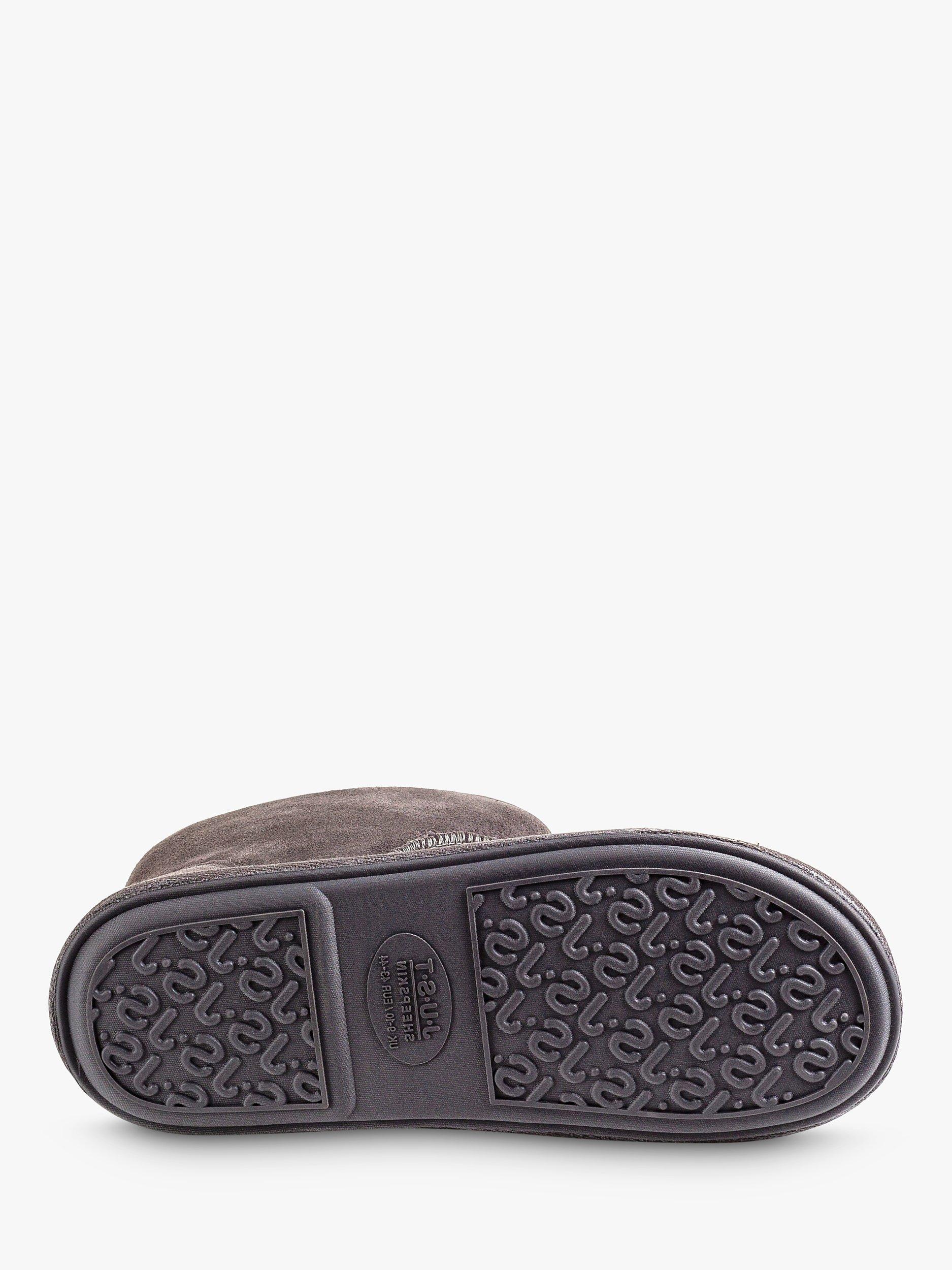 Product image 4 of 5, which shows Just Sheepskin Chester Sheepskin Boot Slippers, Dark Grey, 8