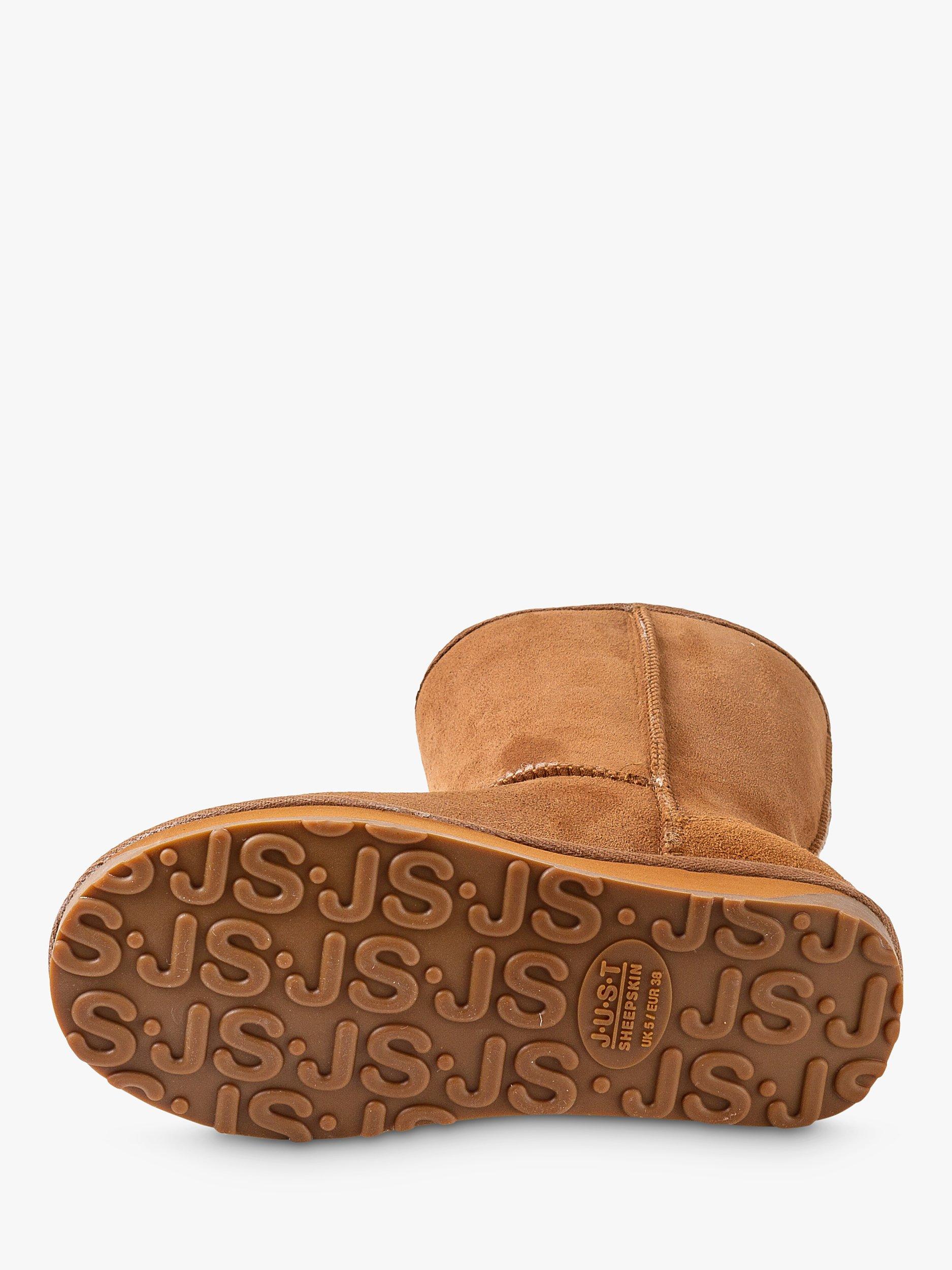 Product image 4 of 5, which shows Just Sheepskin Short Classic Ankle Boots, Chestnut, 4