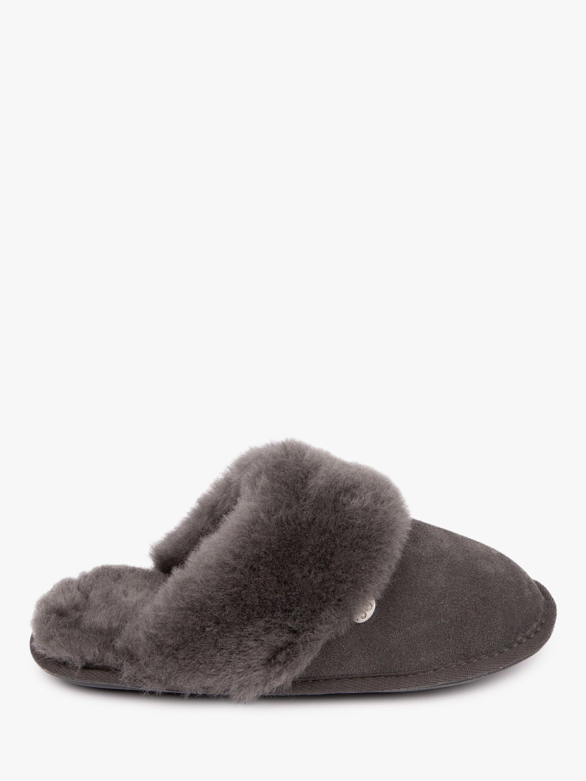 Product image 2 of 6, which shows Just Sheepskin Duchess Sheepskin Mule Slippers, Dark Grey, 5