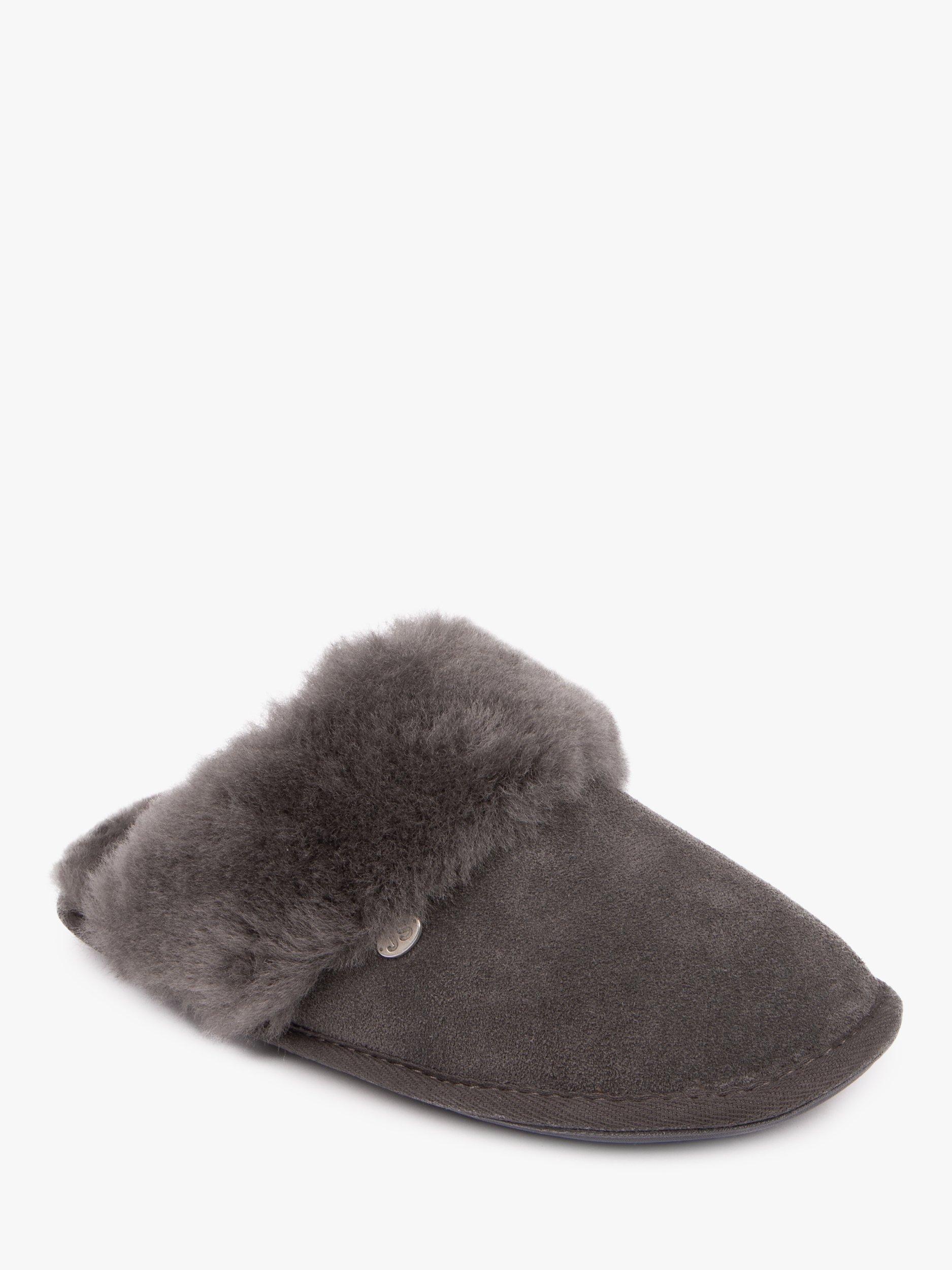 Product image 3 of 6, which shows Just Sheepskin Duchess Sheepskin Mule Slippers, Dark Grey, 5